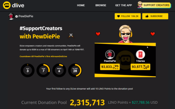 PewDiePie csatlakozott egy új video streaming platformhoz