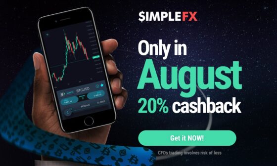 SimpleFX augusztusi 500$ pénzvisszatérítés – kereskedj 20%-kal alacsonyabb spreadekkel!