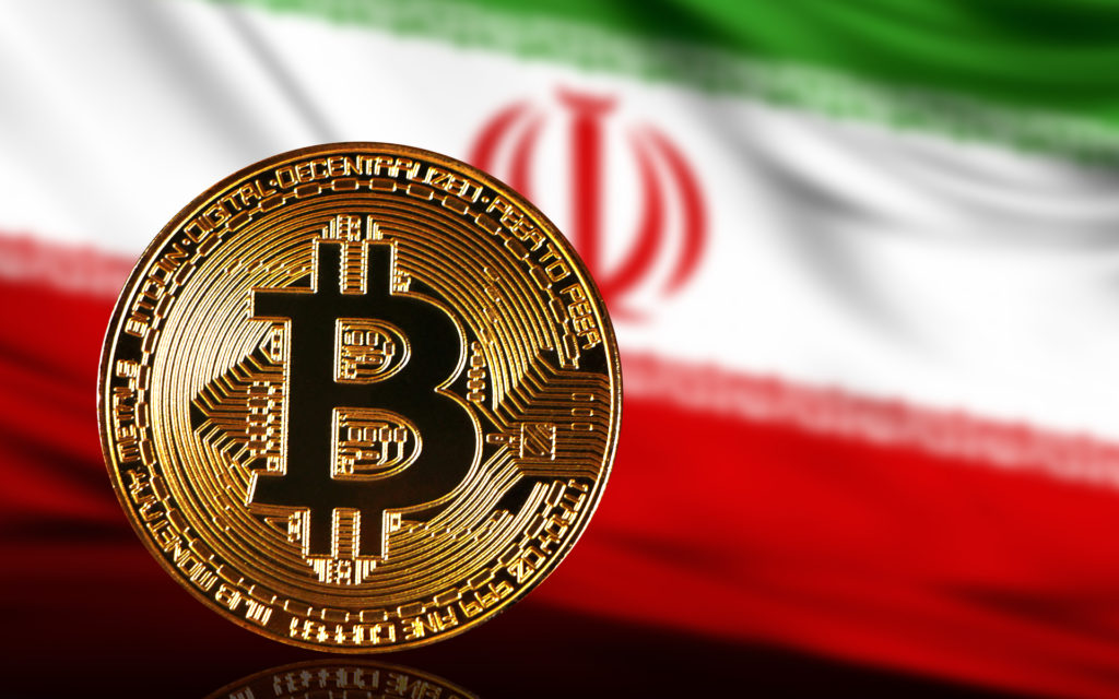 Bitcoin és iráni zászló