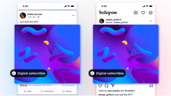 Lehetővé vált az NFT-k posztolása az Instagramon és a Facebookon