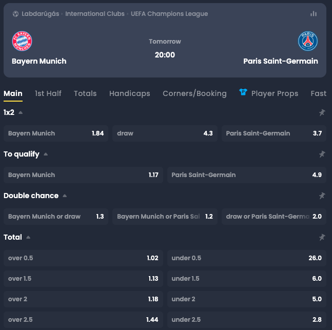 bayern munchen psg kriptovaluta fogadas