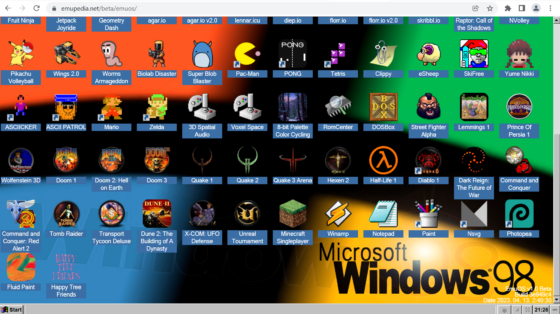 EmuOS: retro videojátékok futtatása közvetlenül a böngészőben