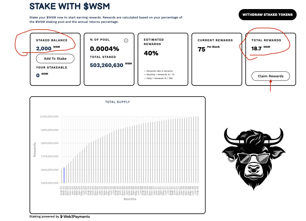 wsm staked tokens