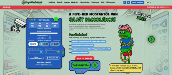 A Pepe Unchained előértékesítés 6,5 millióhoz közelít, egy bálna közel 200 000 dollárt fektetett be