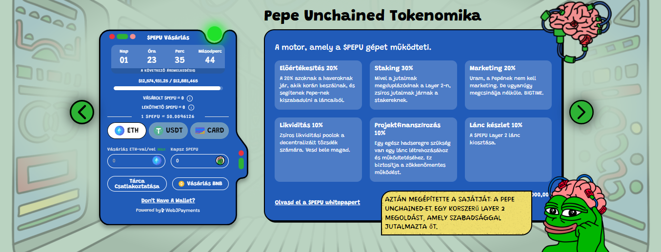 Pepe Unchained tokenomika