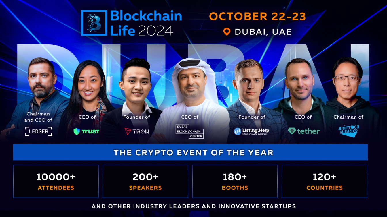 Blockchain Life 2024: a világ legismertebb kriptósai Dubajban gyűlnek össze