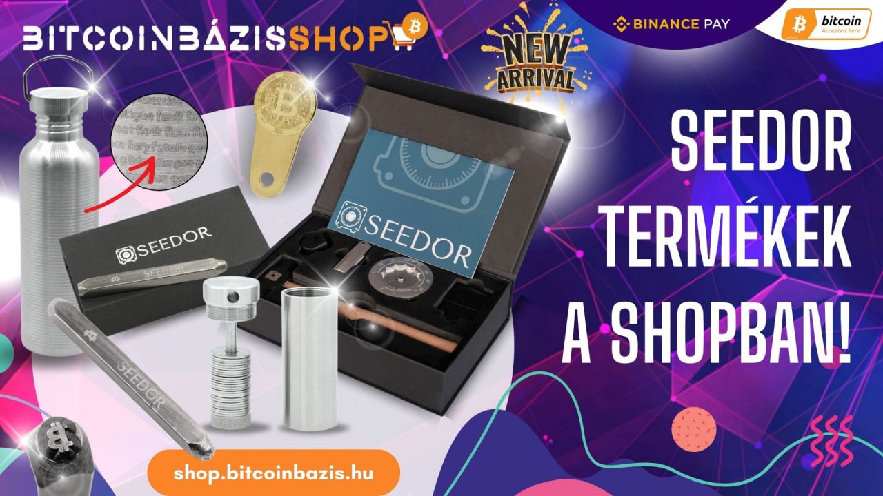 Bitcoin ütőbélyegzővel és a Seedor termékeivel bővül a BitcoinBázis Shop, kiemelt kép